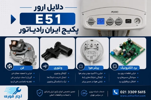 علت ارور E51 ایران رادیاتور